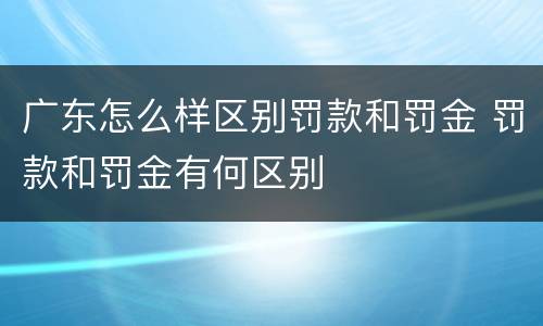 广东怎么样区别罚款和罚金 罚款和罚金有何区别
