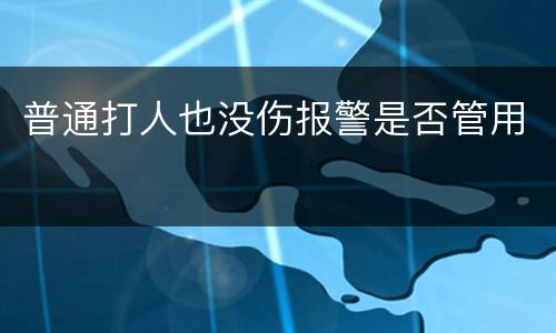 普通打人也没伤报警是否管用