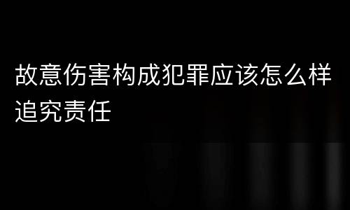 故意伤害构成犯罪应该怎么样追究责任