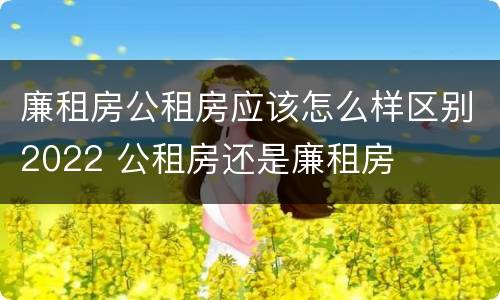 廉租房公租房应该怎么样区别2022 公租房还是廉租房