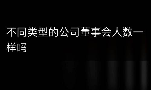 不同类型的公司董事会人数一样吗