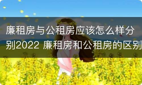 廉租房与公租房应该怎么样分别2022 廉租房和公租房的区别在哪里