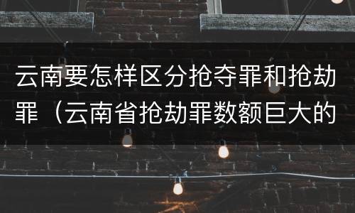 云南要怎样区分抢夺罪和抢劫罪（云南省抢劫罪数额巨大的标准）