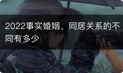 2022事实婚姻、同居关系的不同有多少