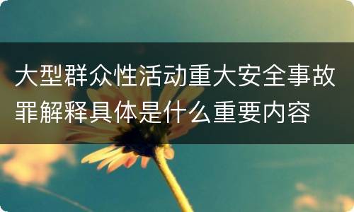 大型群众性活动重大安全事故罪解释具体是什么重要内容