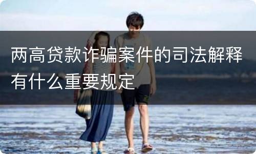 两高贷款诈骗案件的司法解释有什么重要规定