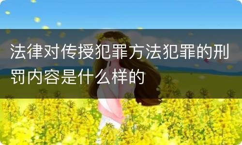 法律对传授犯罪方法犯罪的刑罚内容是什么样的