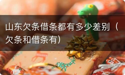 山东欠条借条都有多少差别（欠条和借条有）