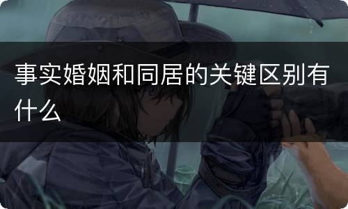 事实婚姻和同居的关键区别有什么