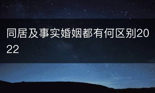 同居及事实婚姻都有何区别2022
