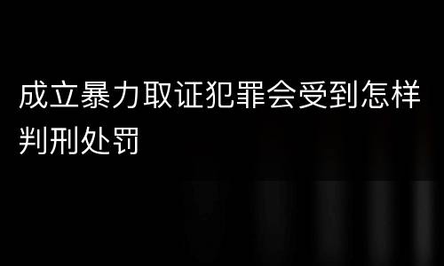 成立暴力取证犯罪会受到怎样判刑处罚