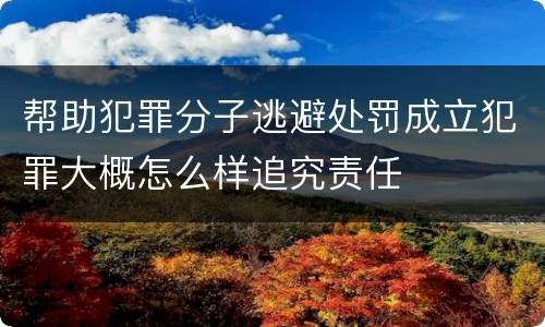 帮助犯罪分子逃避处罚成立犯罪大概怎么样追究责任