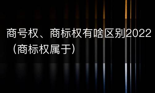 商号权、商标权有啥区别2022（商标权属于）