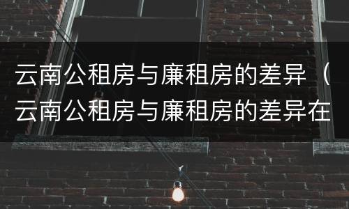 云南公租房与廉租房的差异（云南公租房与廉租房的差异在哪里）