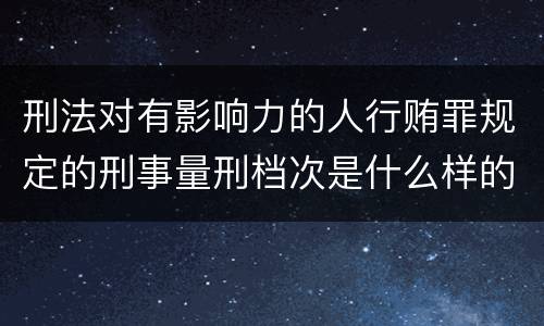 刑法对有影响力的人行贿罪规定的刑事量刑档次是什么样的