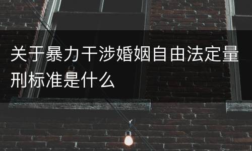 关于暴力干涉婚姻自由法定量刑标准是什么