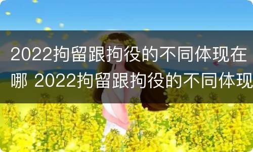 2022拘留跟拘役的不同体现在哪 2022拘留跟拘役的不同体现在哪方面
