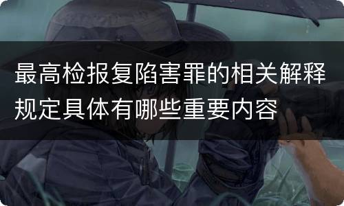 最高检报复陷害罪的相关解释规定具体有哪些重要内容