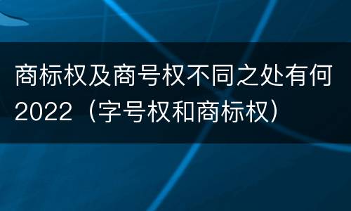 商标权及商号权不同之处有何2022（字号权和商标权）