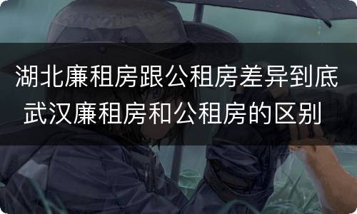 湖北廉租房跟公租房差异到底 武汉廉租房和公租房的区别