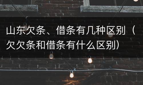 山东欠条、借条有几种区别（欠欠条和借条有什么区别）