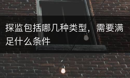 探监包括哪几种类型，需要满足什么条件