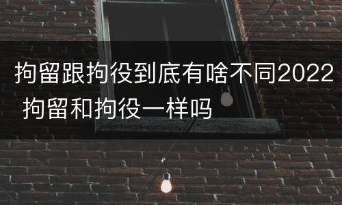 拘留跟拘役到底有啥不同2022 拘留和拘役一样吗