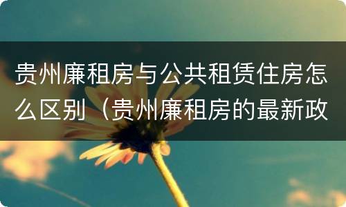 贵州廉租房与公共租赁住房怎么区别（贵州廉租房的最新政策）