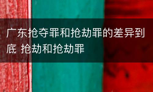广东抢夺罪和抢劫罪的差异到底 抢劫和抢劫罪