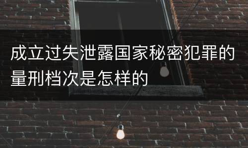 成立过失泄露国家秘密犯罪的量刑档次是怎样的