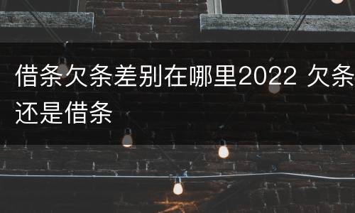 借条欠条差别在哪里2022 欠条还是借条