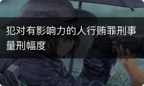 犯对有影响力的人行贿罪刑事量刑幅度