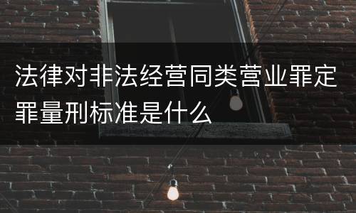 法律对非法经营同类营业罪定罪量刑标准是什么