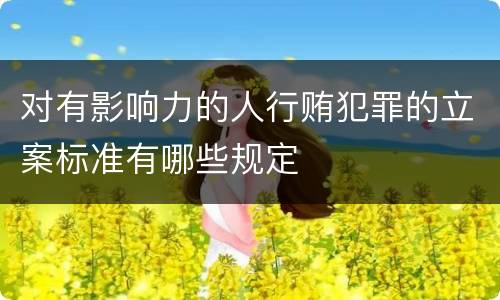 对有影响力的人行贿犯罪的立案标准有哪些规定