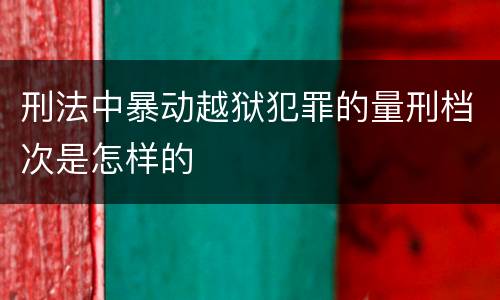 刑法中暴动越狱犯罪的量刑档次是怎样的