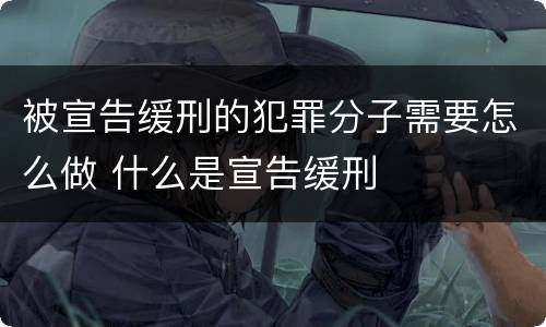 被宣告缓刑的犯罪分子需要怎么做 什么是宣告缓刑