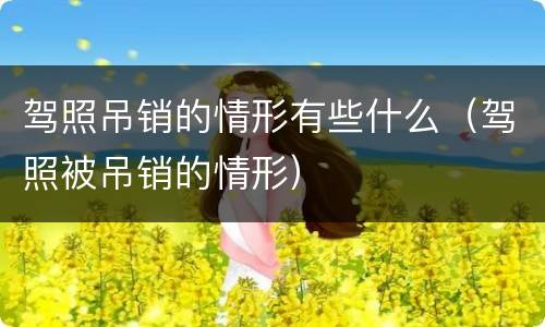 驾照吊销的情形有些什么（驾照被吊销的情形）