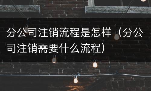 分公司注销流程是怎样（分公司注销需要什么流程）