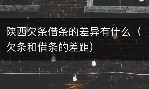 陕西欠条借条的差异有什么（欠条和借条的差距）