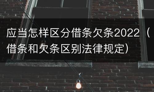 应当怎样区分借条欠条2022（借条和欠条区别法律规定）
