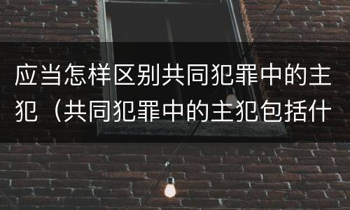 应当怎样区别共同犯罪中的主犯（共同犯罪中的主犯包括什么）