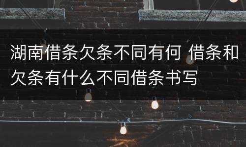 湖南借条欠条不同有何 借条和欠条有什么不同借条书写