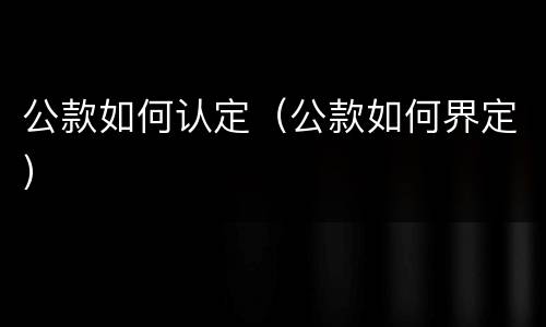 公款如何认定（公款如何界定）