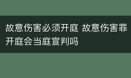 故意伤害必须开庭 故意伤害罪开庭会当庭宣判吗