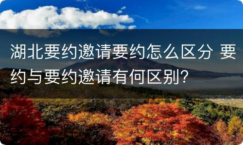 湖北要约邀请要约怎么区分 要约与要约邀请有何区别?