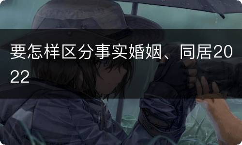 要怎样区分事实婚姻、同居2022