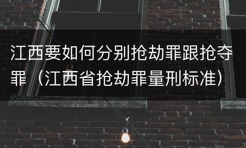 江西要如何分别抢劫罪跟抢夺罪（江西省抢劫罪量刑标准）