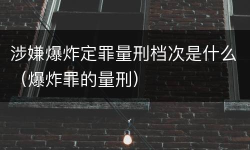 涉嫌爆炸定罪量刑档次是什么（爆炸罪的量刑）