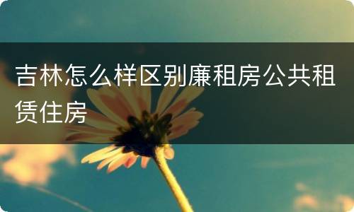 吉林怎么样区别廉租房公共租赁住房