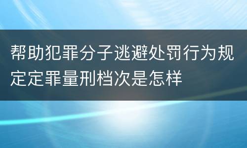 帮助犯罪分子逃避处罚行为规定定罪量刑档次是怎样
